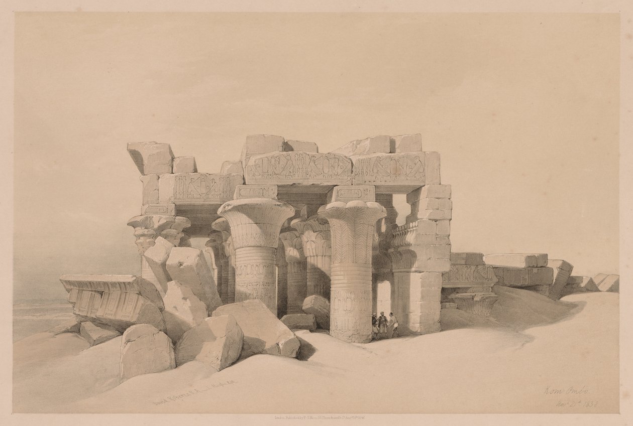 Egitto e Nubia: Volume II - No. 42, Rovine di Kom Ombo, 1838 da Louis Haghe