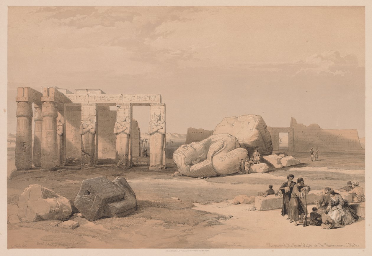 Egitto e Nubia: Volume II - N. 4, Frammenti dei Grandi Colossi, al Memnonium da Louis Haghe