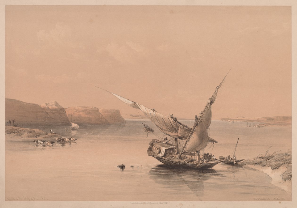 Egitto e Nubia: Volume II - N. 6, Avvicinamento alla Fortezza di Ibrim, Nubia da Louis Haghe