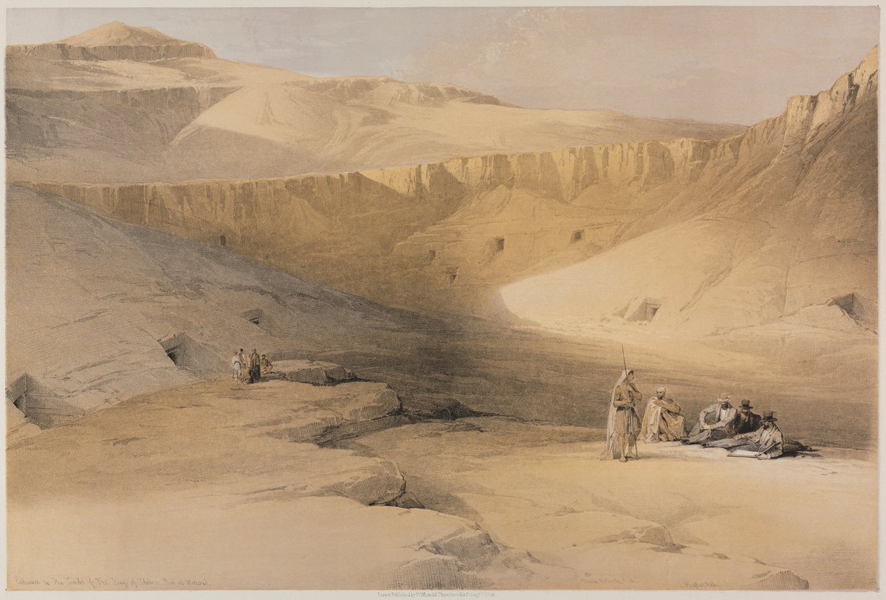 Egitto e Nubia, Volume II: Ingresso alle Tombe dei Re di Tebe, Bab-El-Malouk, 1848 da Louis Haghe