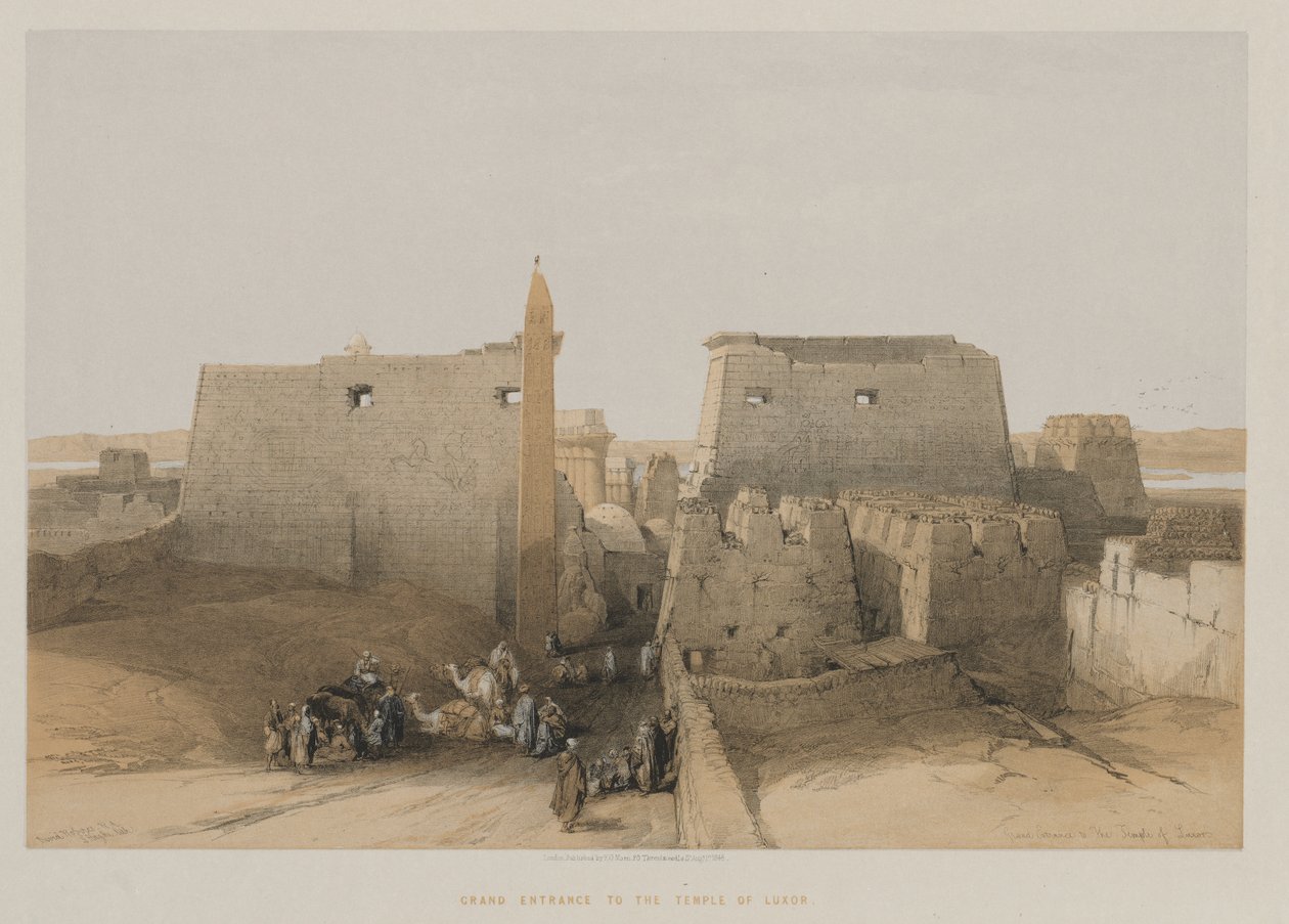 Egitto e Nubia, Volume II: Grande Ingresso al Tempio di Luxor da Louis Haghe