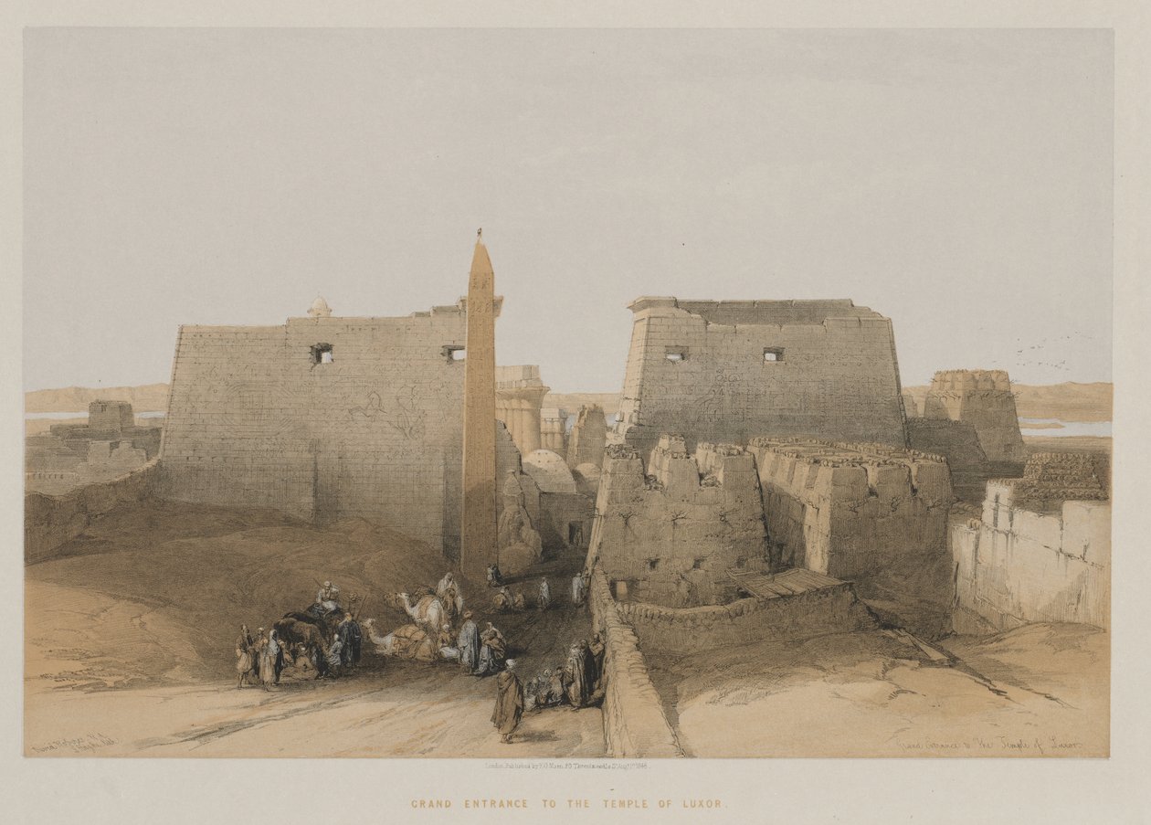 Egitto e Nubia, Volume II: Grande Ingresso al Tempio di Luxor, 1848 da Louis Haghe