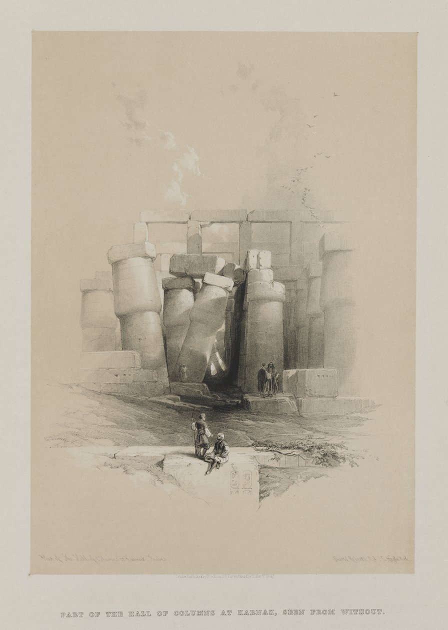 Parte della Sala delle Colonne a Karnak, Tebe da Louis Haghe