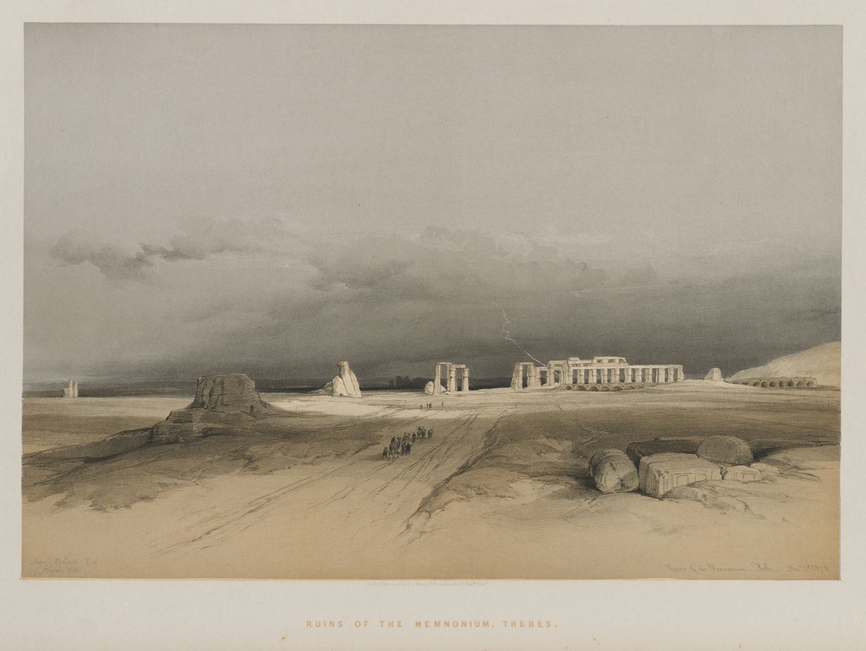 Egitto e Nubia, Volume II: Rovine del Memnonium, Tebe, 1847 da Louis Haghe