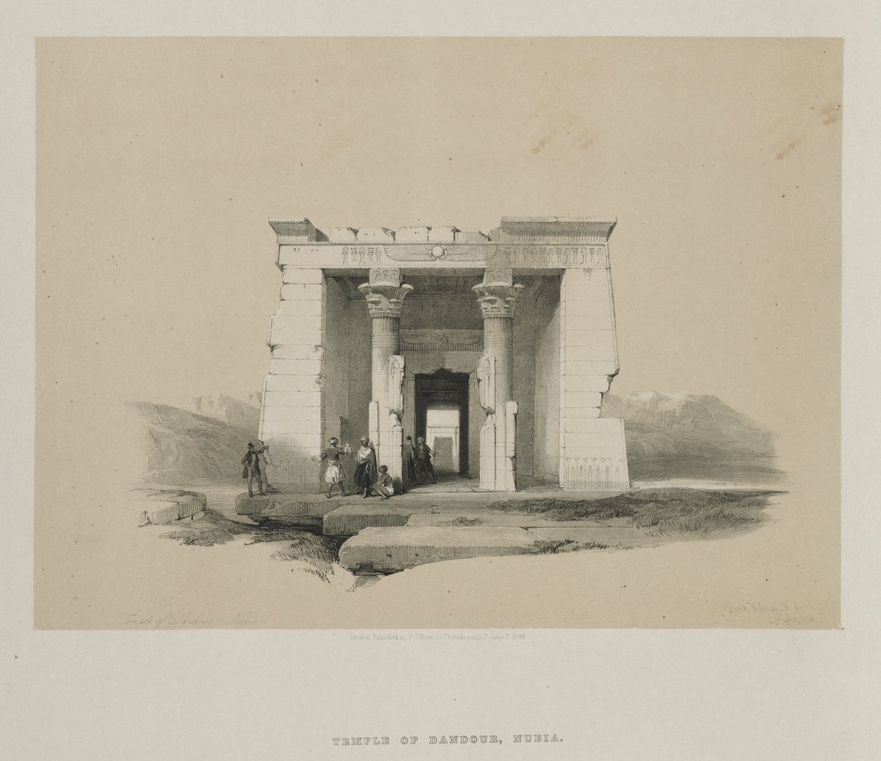 Tempio di Dandour, Nubia da Louis Haghe