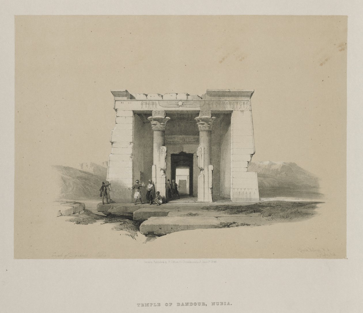 Tempio di Dandour, Nubia, 1848 da Louis Haghe