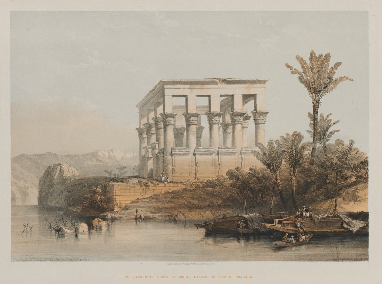 Egitto e Nubia, Volume II: Il Tempio Ipatrale a File, chiamato il Letto del Faraone, 1848 da Louis Haghe