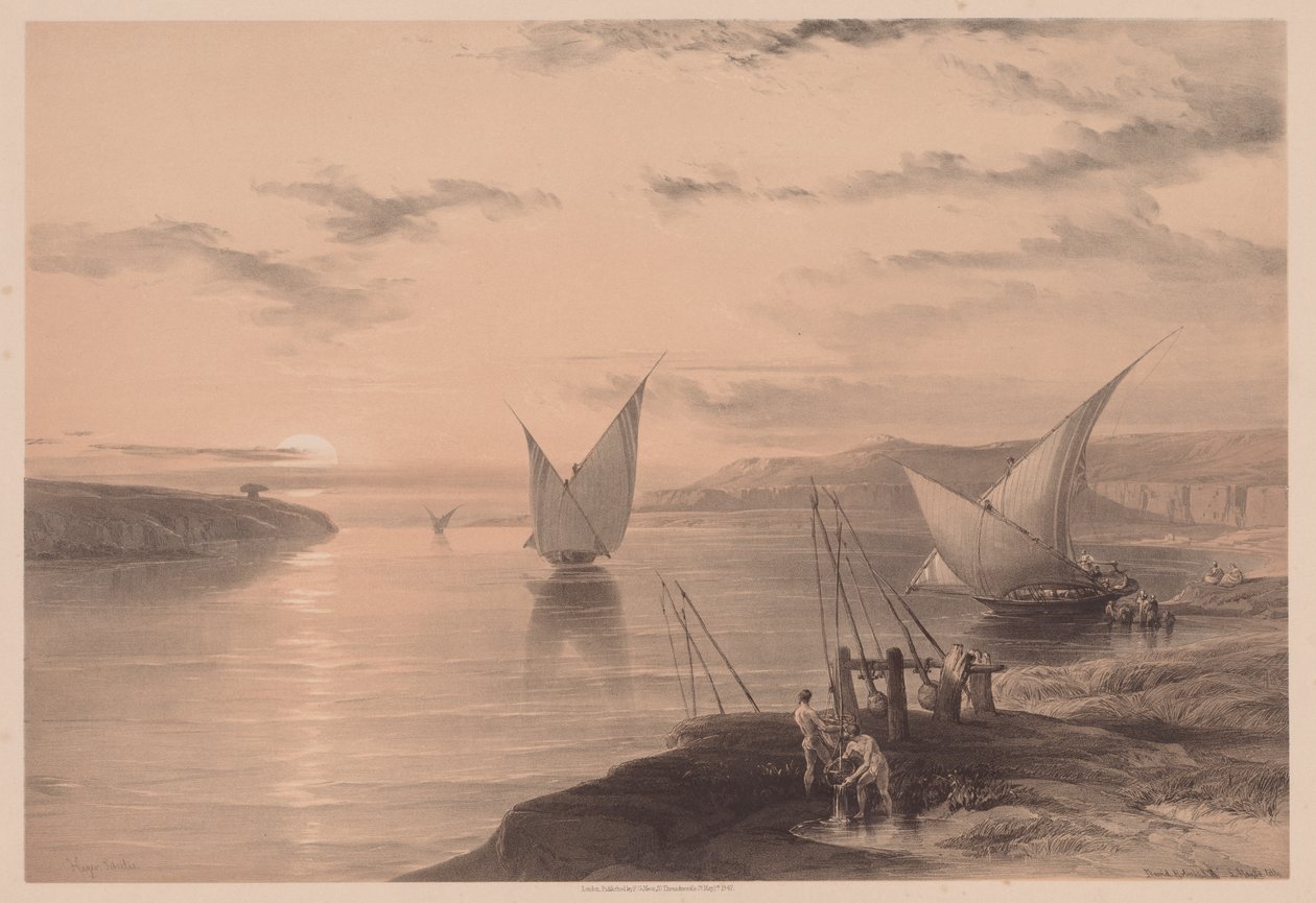 Egitto e Nubia: Volume I - N. 12, Hadjar Silsilis da Louis Haghe