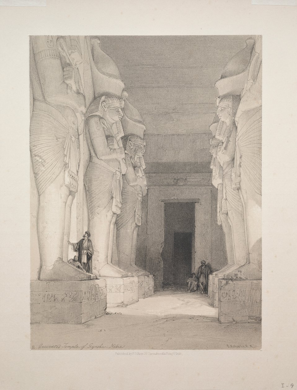 Egitto e Nubia: Volume I - N. 9, Tempio Scavato di Gyrshe, Nubia da Louis Haghe