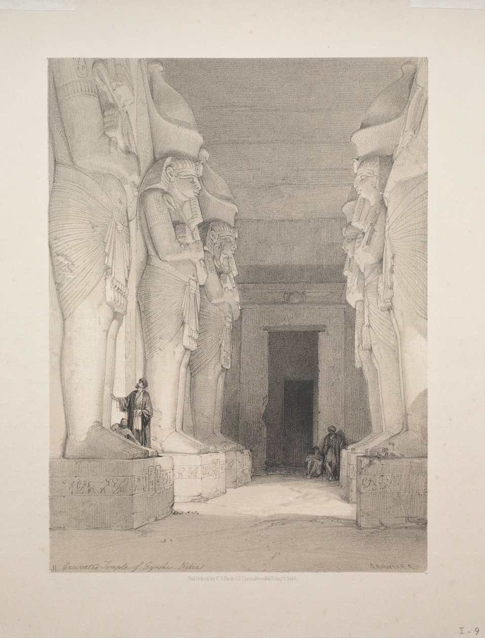 Egitto e Nubia: Volume I - N. 9, Tempio Scavato di Gyrshe, Nubia, 1838 da Louis Haghe