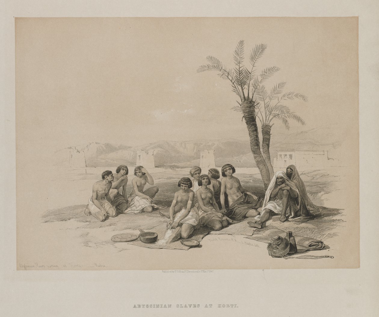 Schiavi Abissini che Riposano a Korti-Nubia da Louis Haghe
