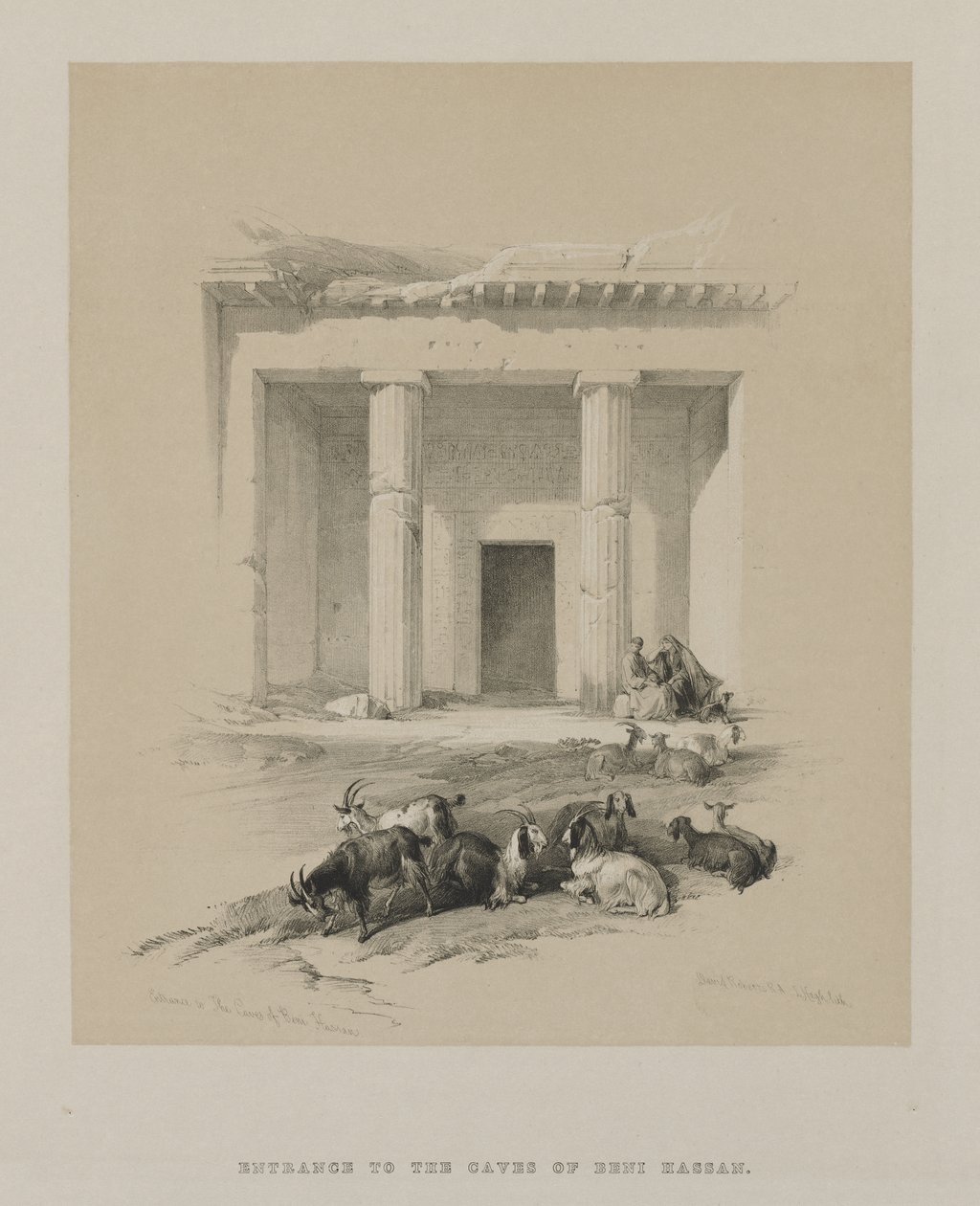Ingresso alle Grotte di Beni-Hasan da Louis Haghe