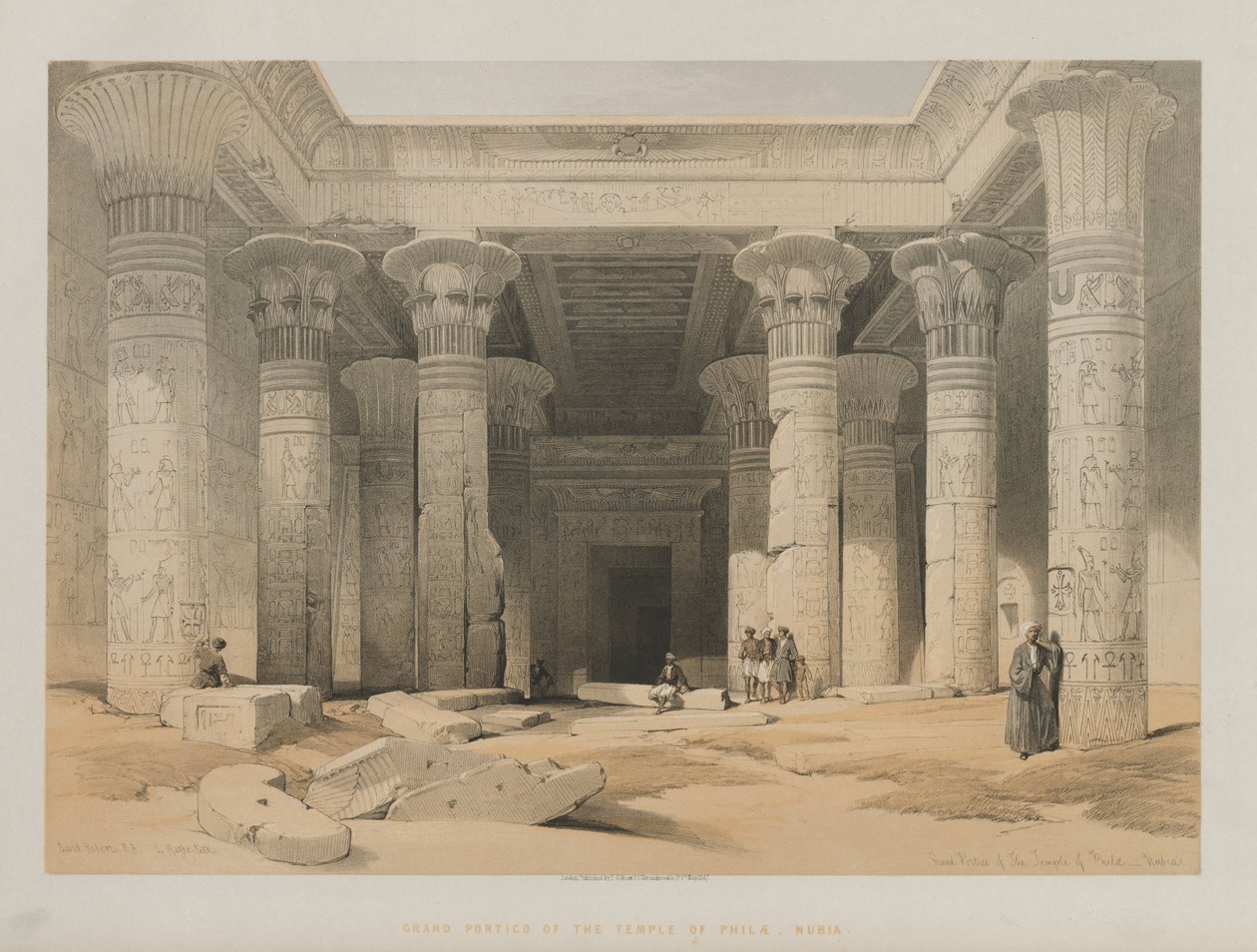Grande Portico del Tempio di Philae, Nubia da Louis Haghe
