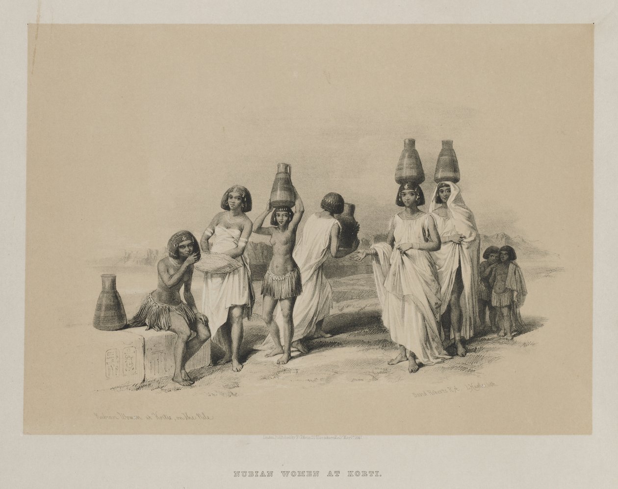 Egitto e Nubia, Volume I: Donne Nubiane a Kortie, sul Nilo da Louis Haghe