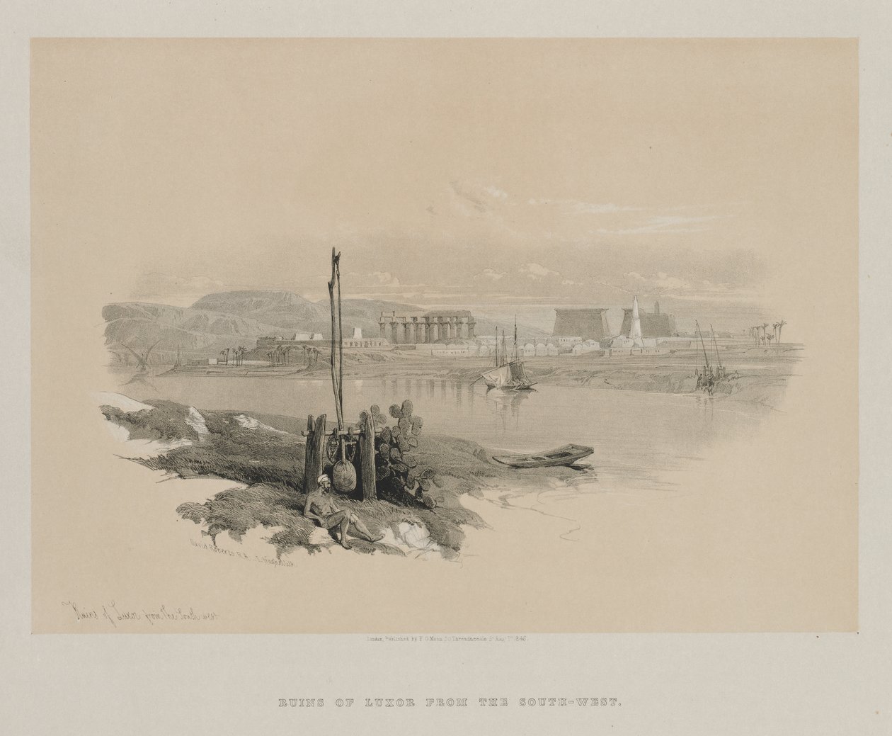Egitto e Nubia, Volume I: Rovine di Luxor da Sud-Ovest da Louis Haghe