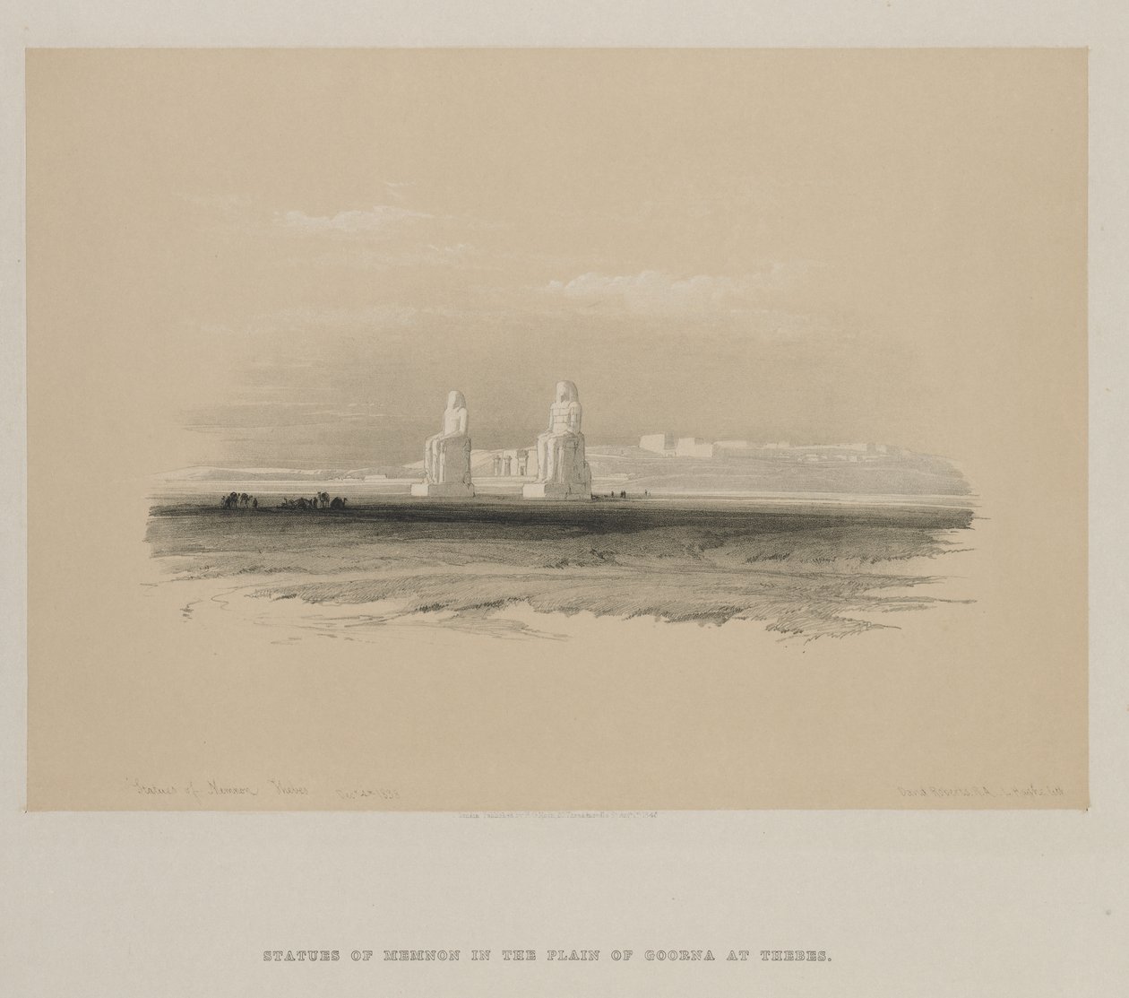Egitto e Nubia, Volume I: Statue di Memnone, Tebe da Louis Haghe