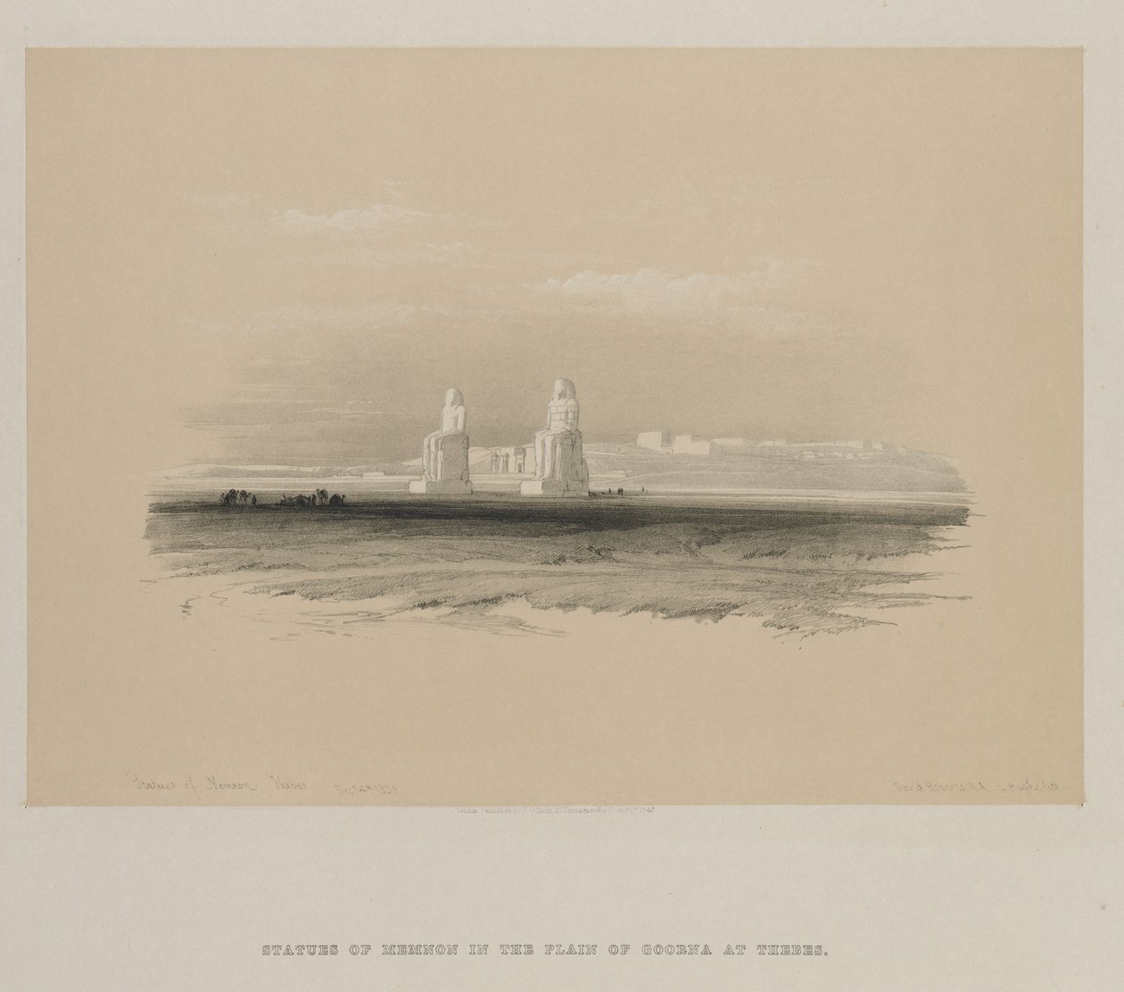 Egitto e Nubia, Volume I: Statue di Memnone, Tebe da Louis Haghe
