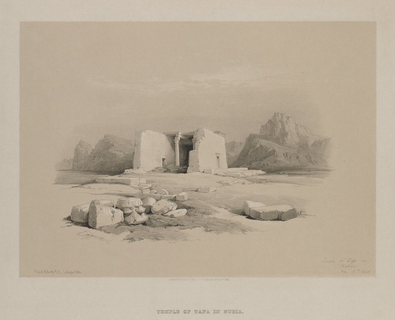 Egitto e Nubia, Volume I: Tempio a Tafa in Nubia, 1846 da Louis Haghe