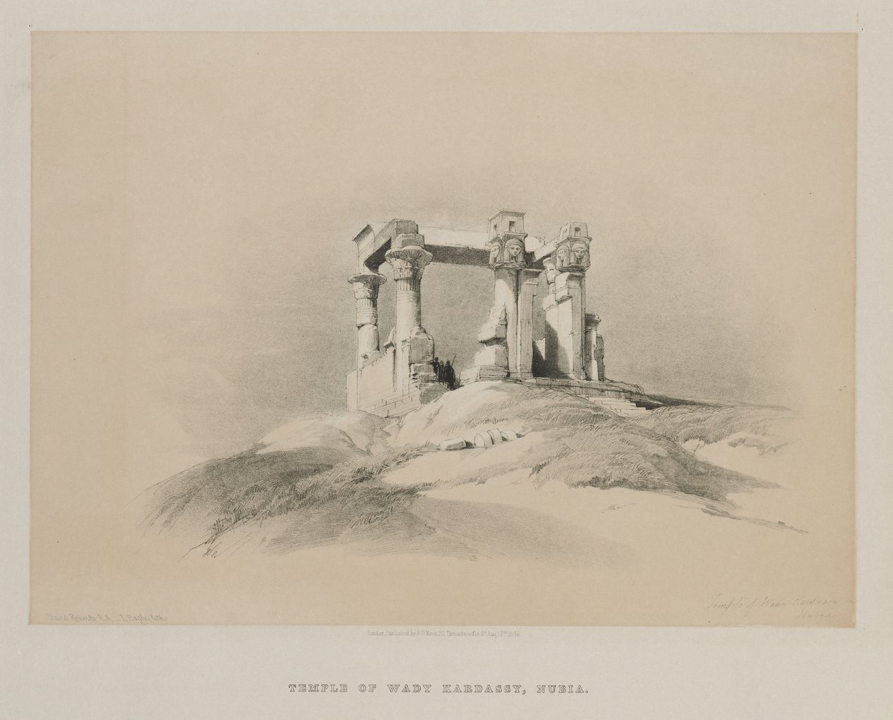 Egitto e Nubia, Volume I: Tempio di Wady Kardassy in Nubia, 1846 da Louis Haghe