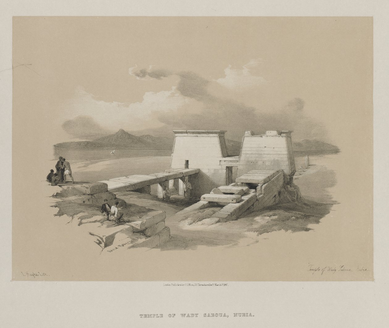 Tempio di Wady Saboua, Nubia da Louis Haghe