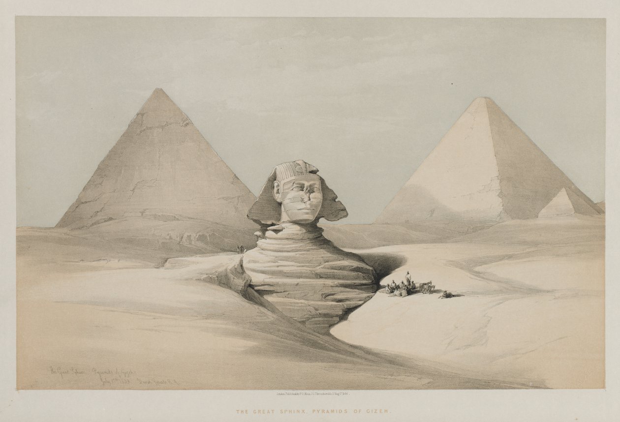 La Grande Sfinge, Piramidi di Gezeeh da Louis Haghe