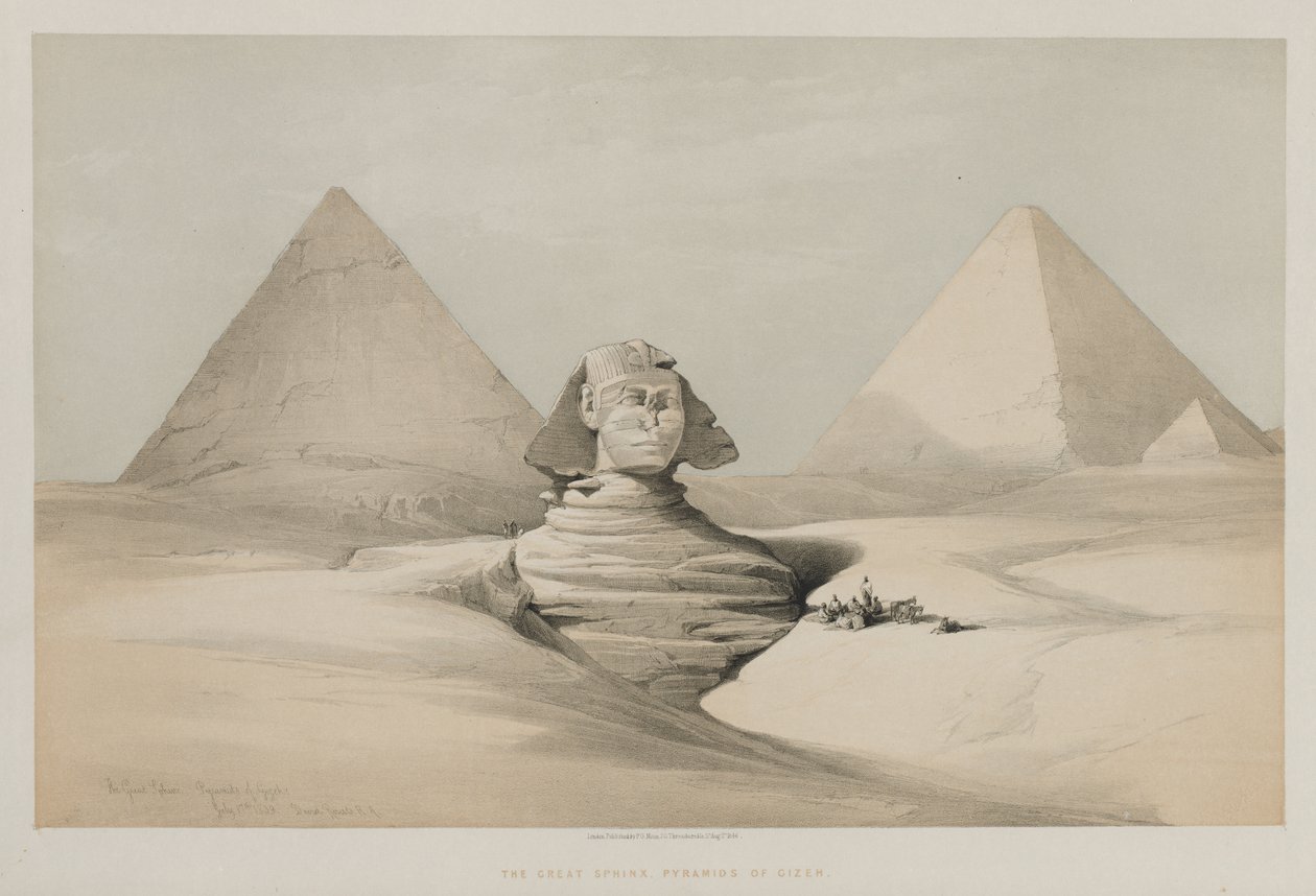 Egitto e Nubia, Volume I: La Grande Sfinge, Piramidi di Giza da Louis Haghe