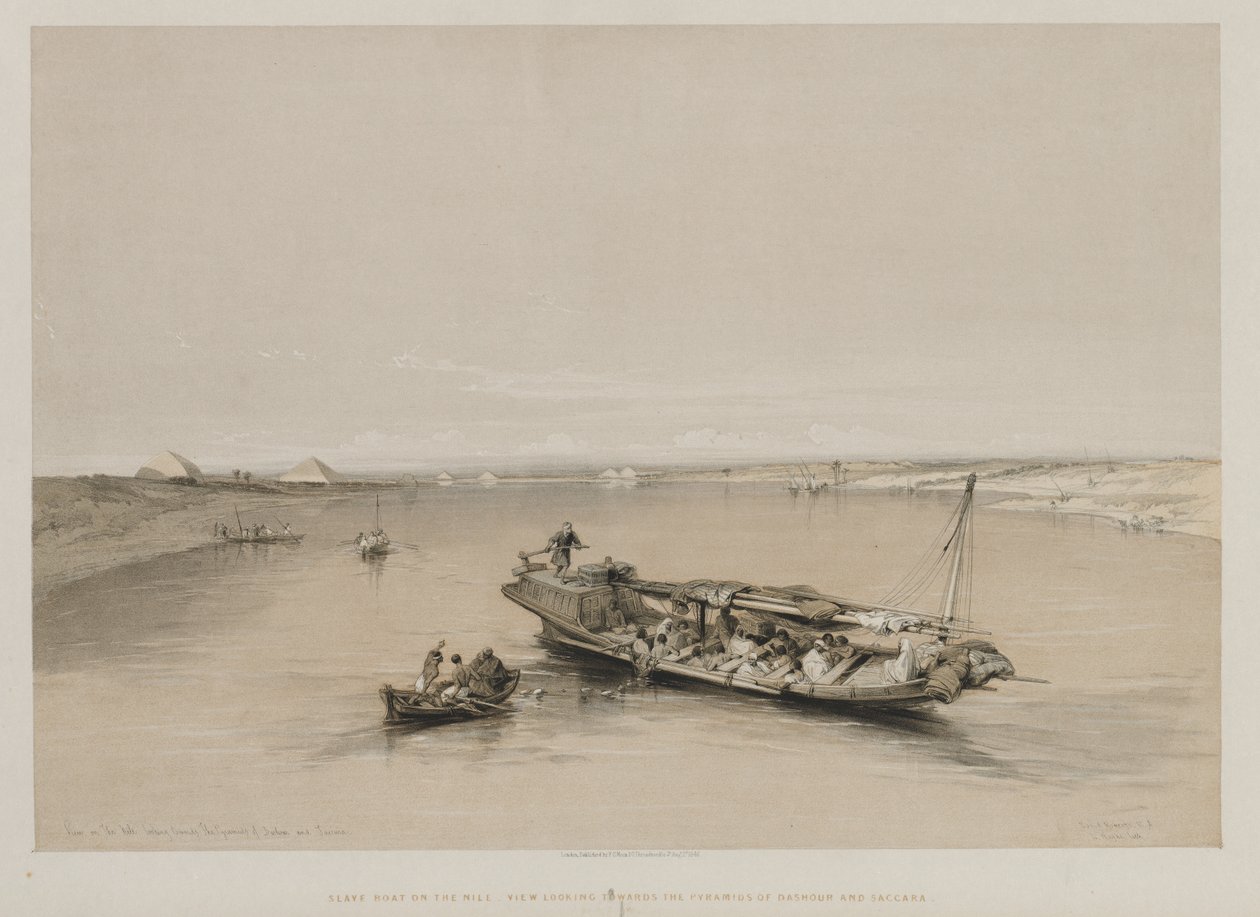 Egitto e Nubia, Volume I: Vista sul Nilo Verso le Piramidi di Dashour e Saccara, 184 da Louis Haghe