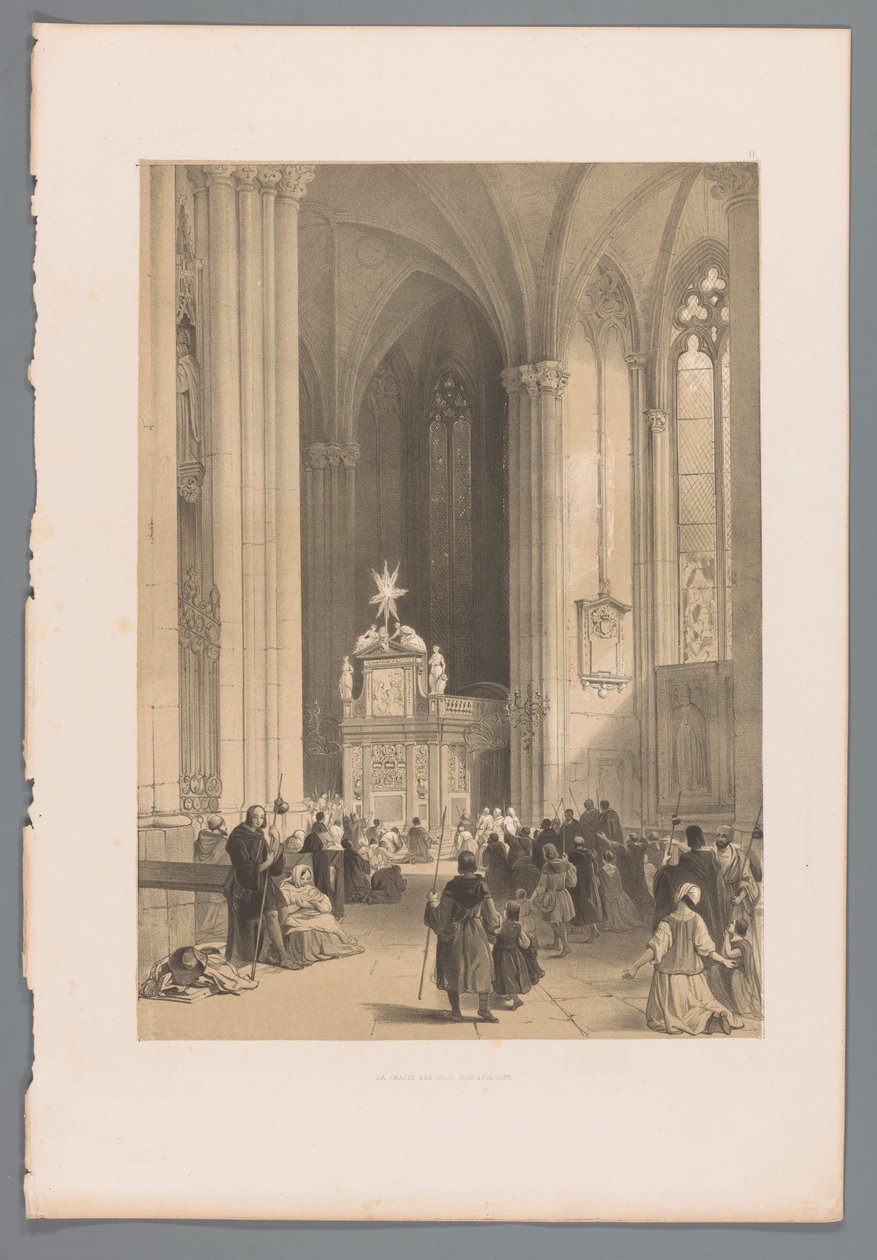 Vista del reliquiario dei tre re nel Duomo di Colonia da Louis Haghe