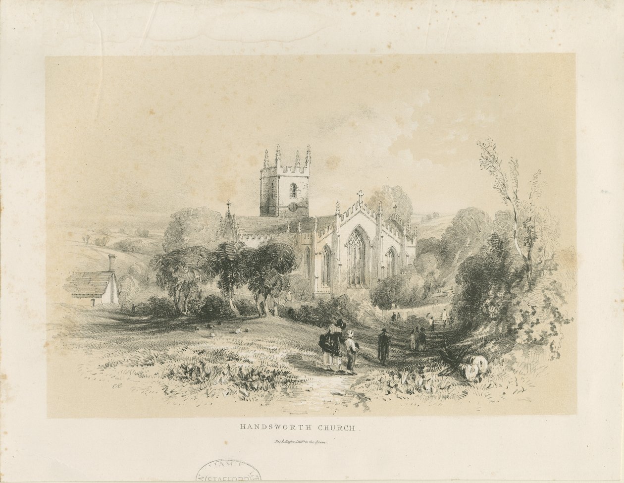 Chiesa di Handsworth: litografia, nd [1806-1885] da Louis Haghe