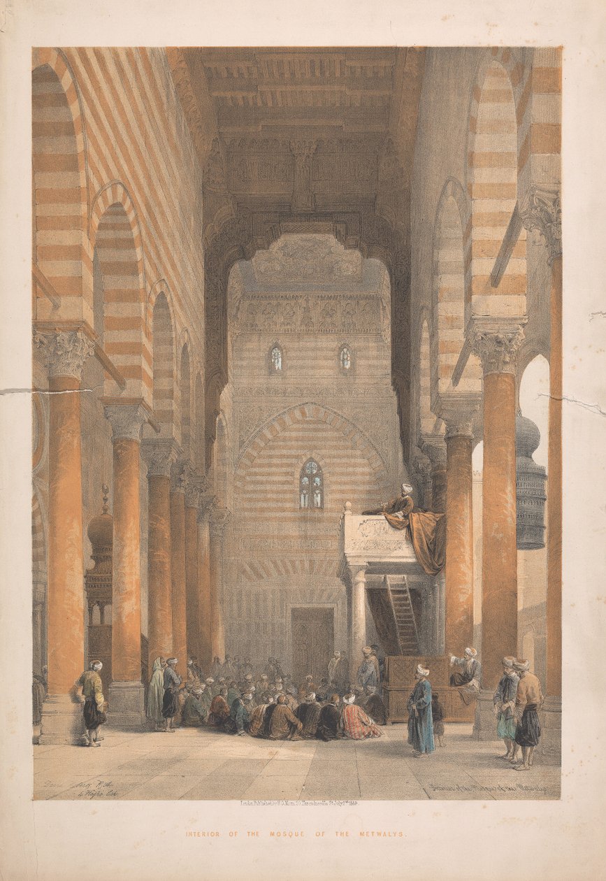 Interno della moschea dei Metwalys da Louis Haghe