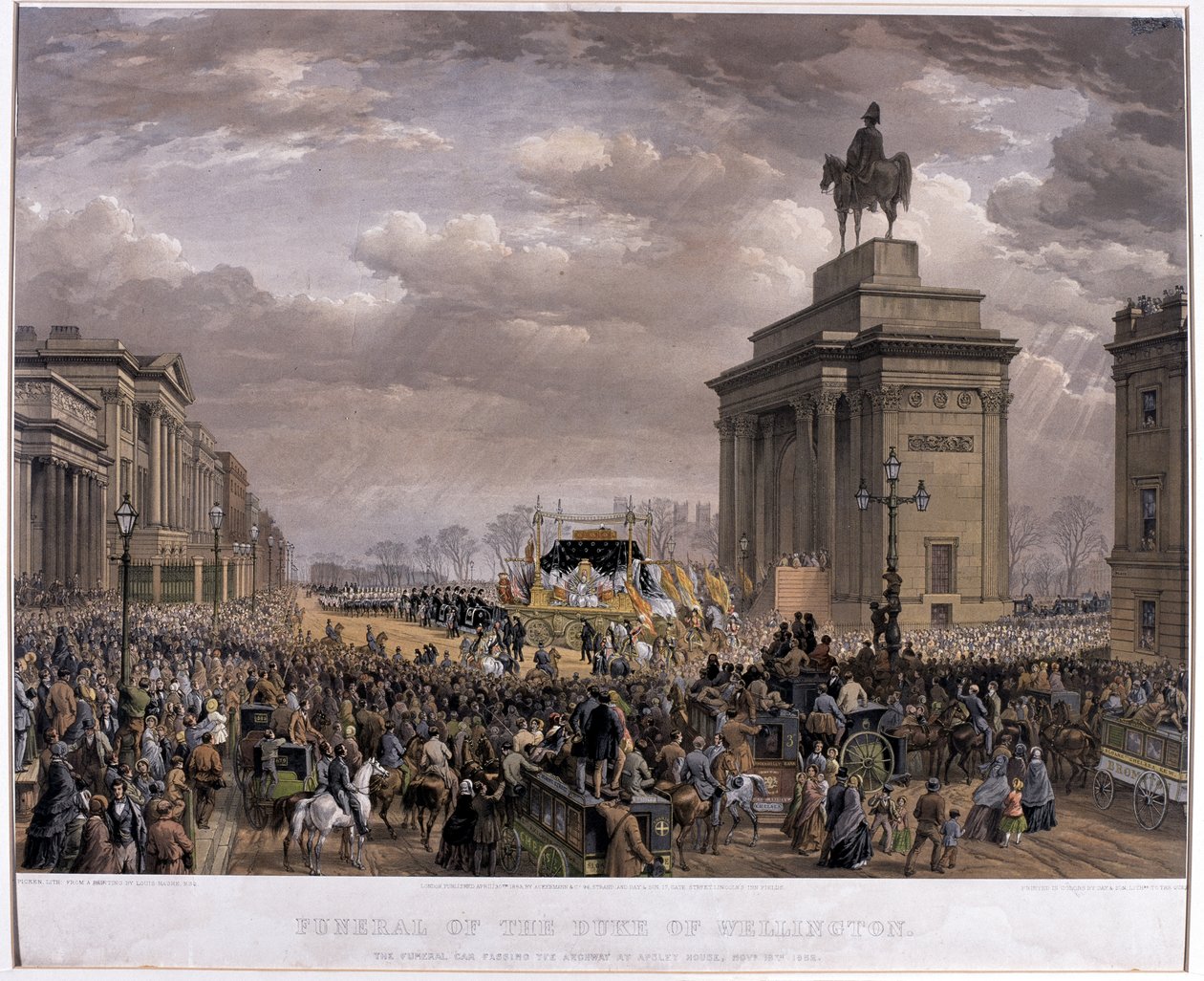 Il carro funebre del Duca di Wellington (1769-1852) che passa sotto l