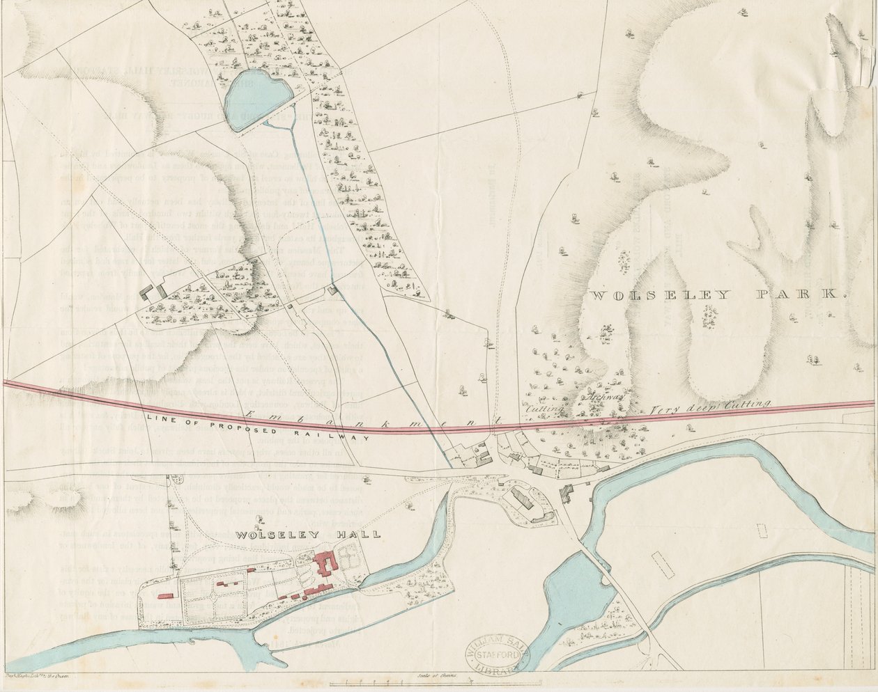 Wolseley Hall: litografia su tinta, nd [1806-1885] da Louis Haghe