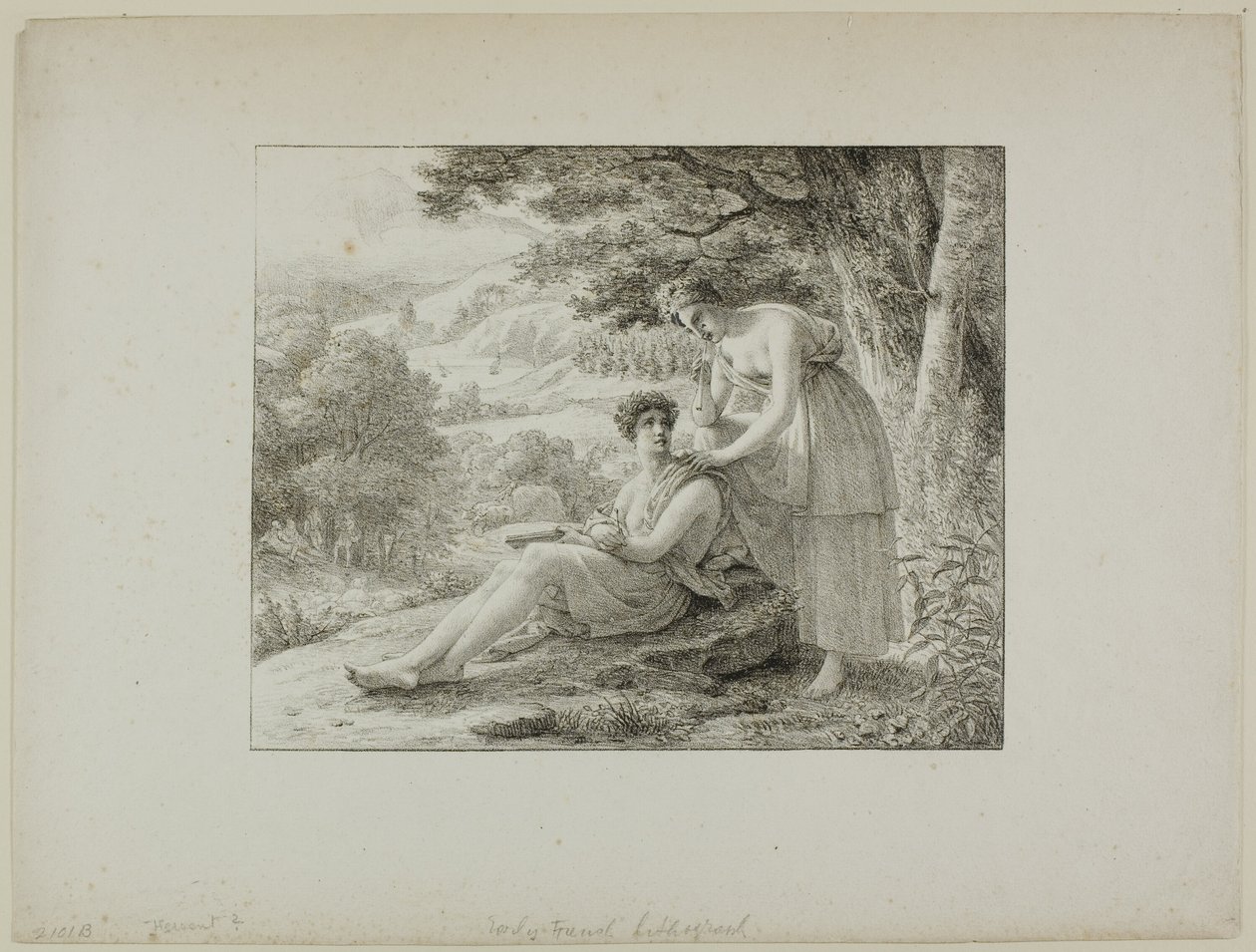 Due figure in un paesaggio da Louis Hersent