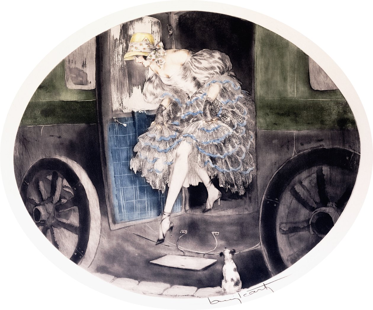 Scendendo dalla carrozza, c.1920-1930 da Louis Icart