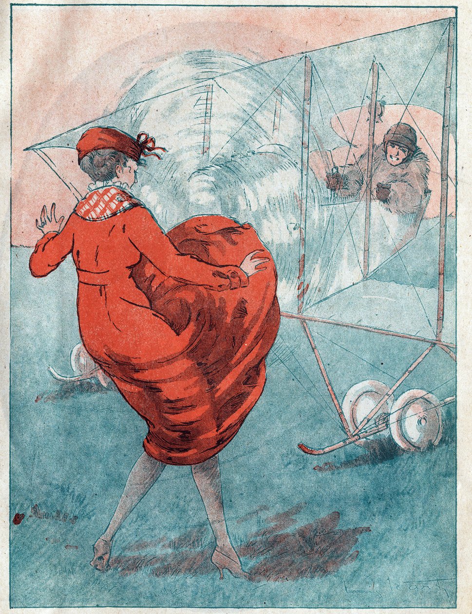 Il vento favorevole: elica che spia. Illustrazione di Louis Icart per la rivista 