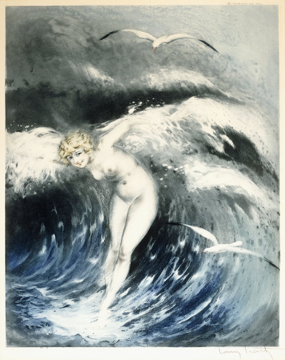 Venere nelle onde, c. 1931 da Louis Icart