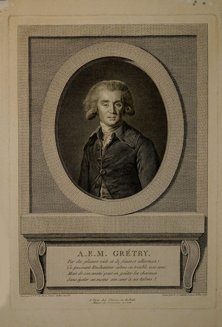 Ritratto del compositore André Ernest Modeste Grétry da Louis Jacques Cathelin