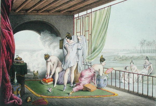 Bagnanti alla loro toilette, pubblicato 1824-27 da Louis Jacques Nicolas Schaal