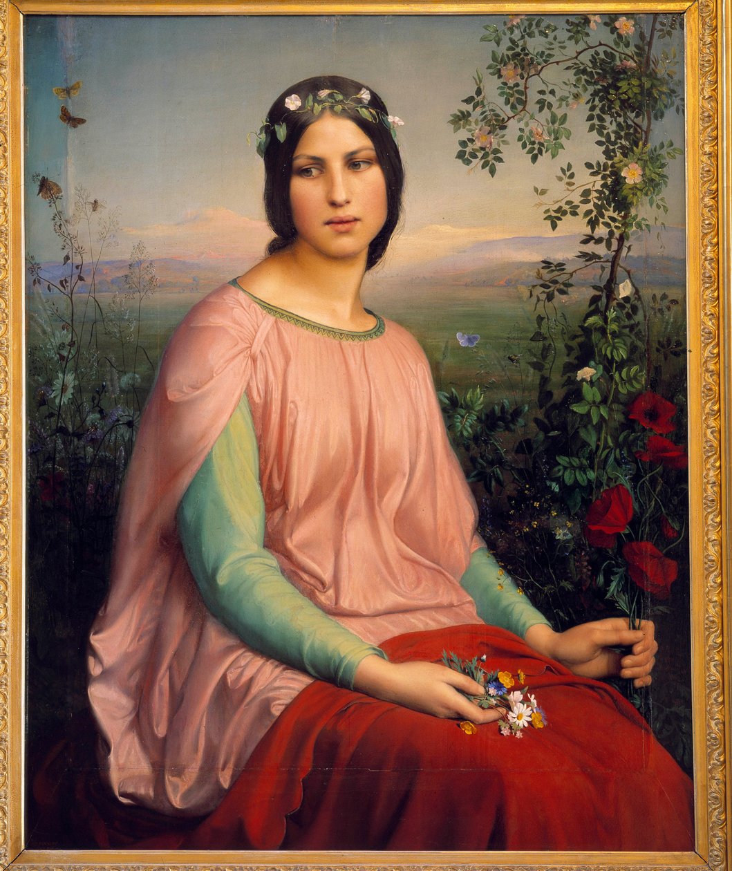 Fiori di campo. Dipinto di Anne Francois Louis Janmot da Louis Janmot