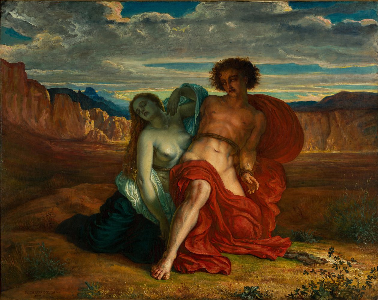 La tortura di Mezenzio, 1864 da Louis Janmot