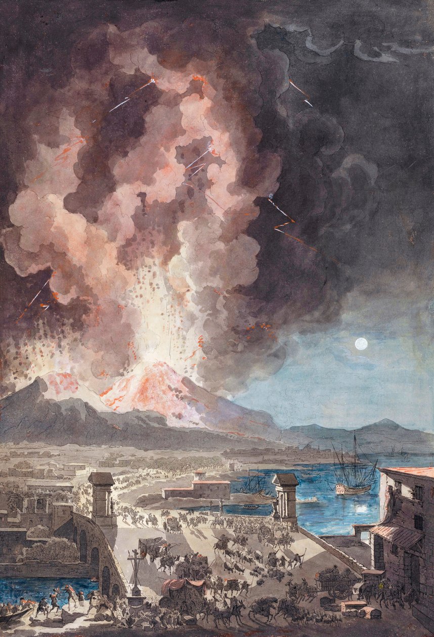 Eruzione del Vesuvio, Italia, nel 1779 da Louis Jean (after) Desprez