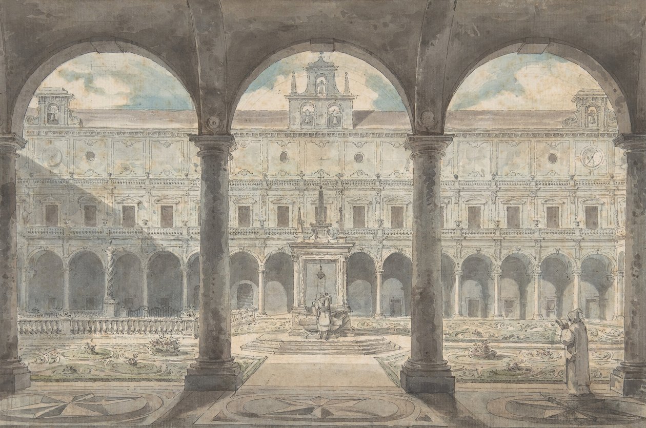 Chiostro della Certosa di San Martino, Napoli da Louis Jean Desprez