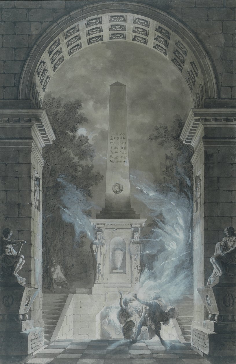 Scena dalla tragedia di Semiramide di Voltaire (1694-1778) da Louis Jean Desprez
