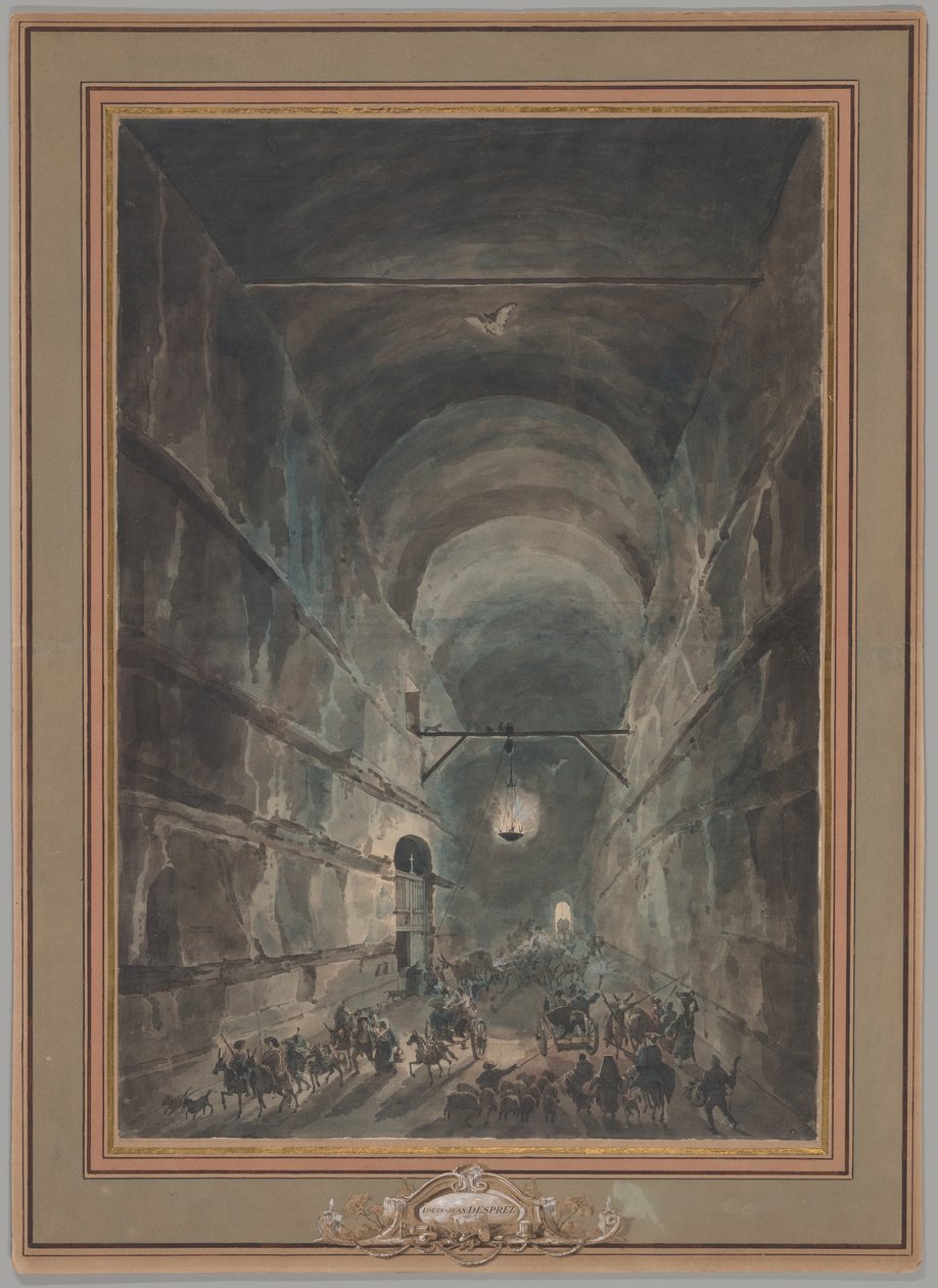 The Grotto of Posillipo (La Grotta di Posillipo) da Louis Jean Desprez
