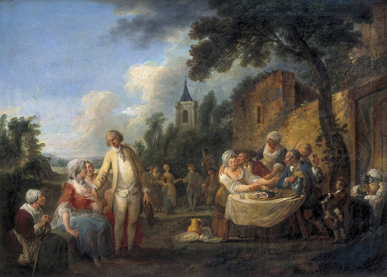 La festa del villaggio da Louis Joseph (1731-98) Watteau
