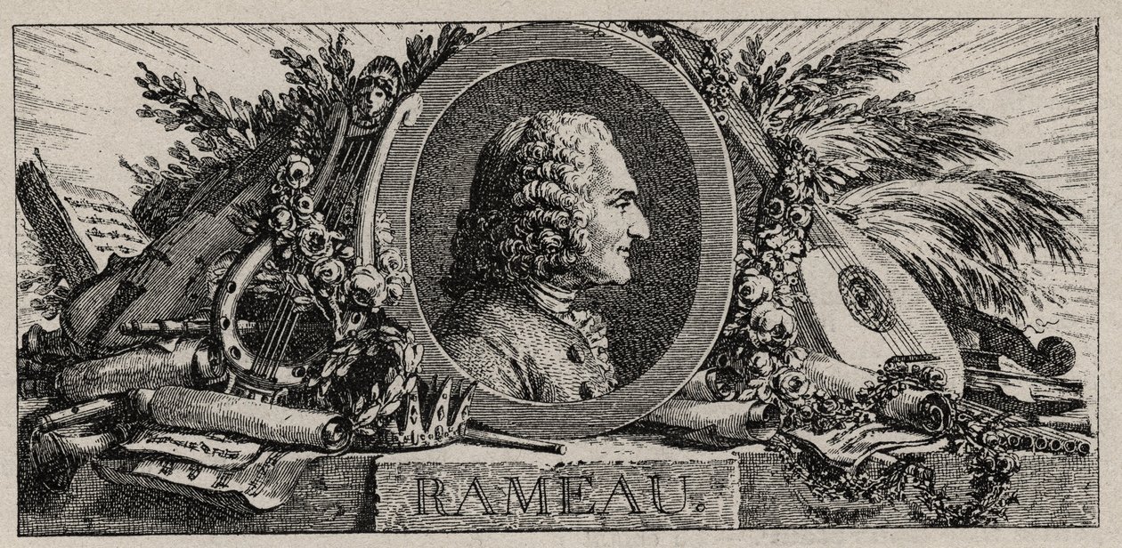 Ritratto di Jean Philippe Rameau (1683-1764) incisione di Louis-Joseph Masquelier da Louis Joseph I Masquelier