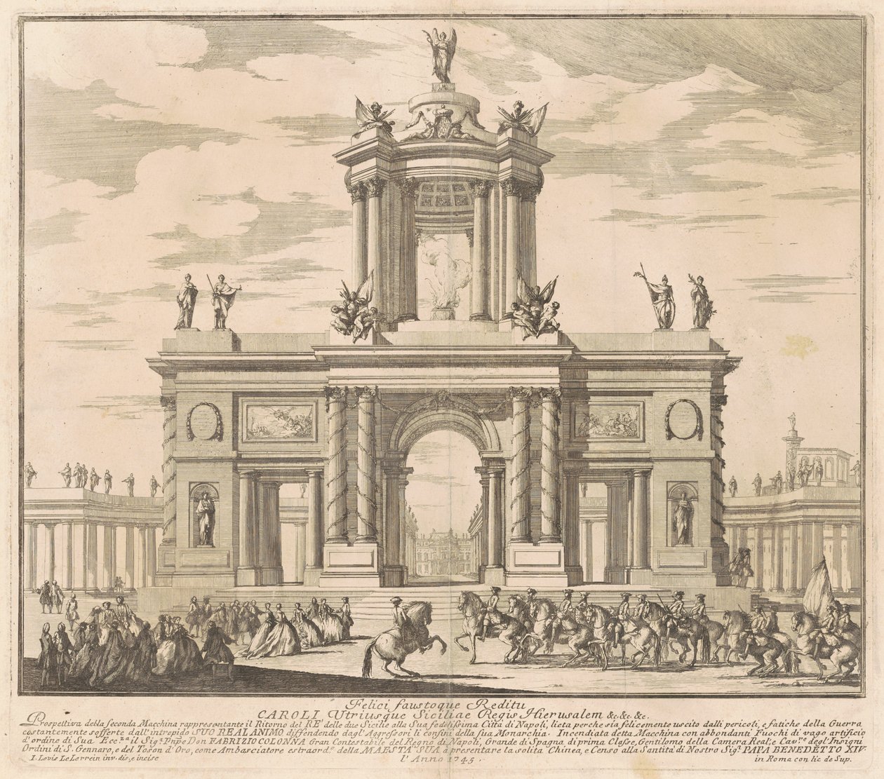 La Seconda Macchina per la Chinea del 1745: Arco di Trionfo per il Ritorno del Re Carlo di Borbone a Napoli da Louis Joseph Le Lorrain