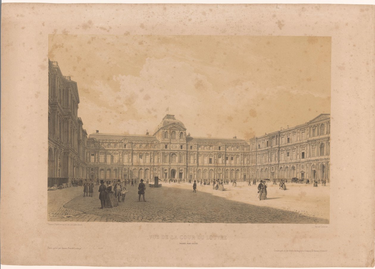 Vista sul cortile del Louvre da Louis Jules Arnout