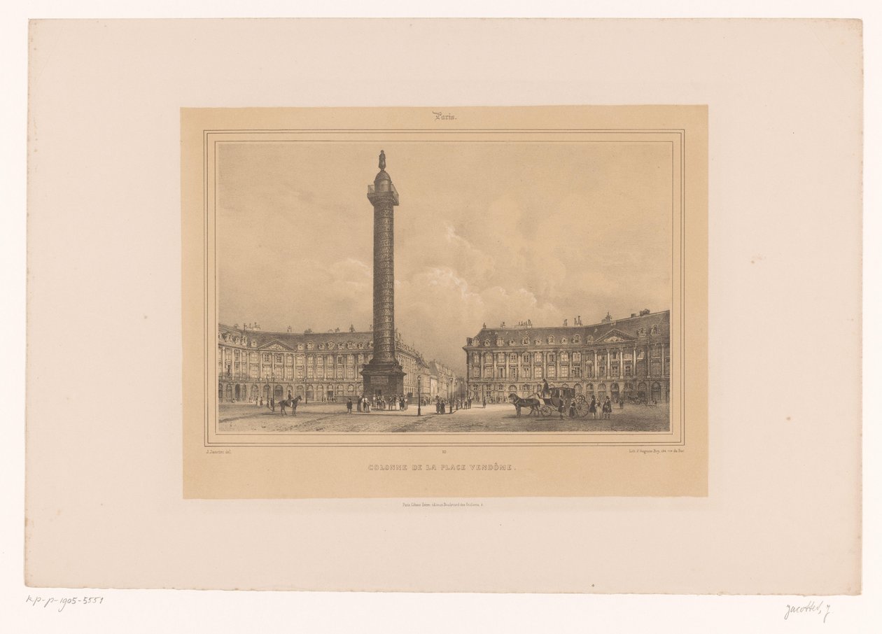 Veduta della Colonna Vendôme da Louis Julien Jacottet