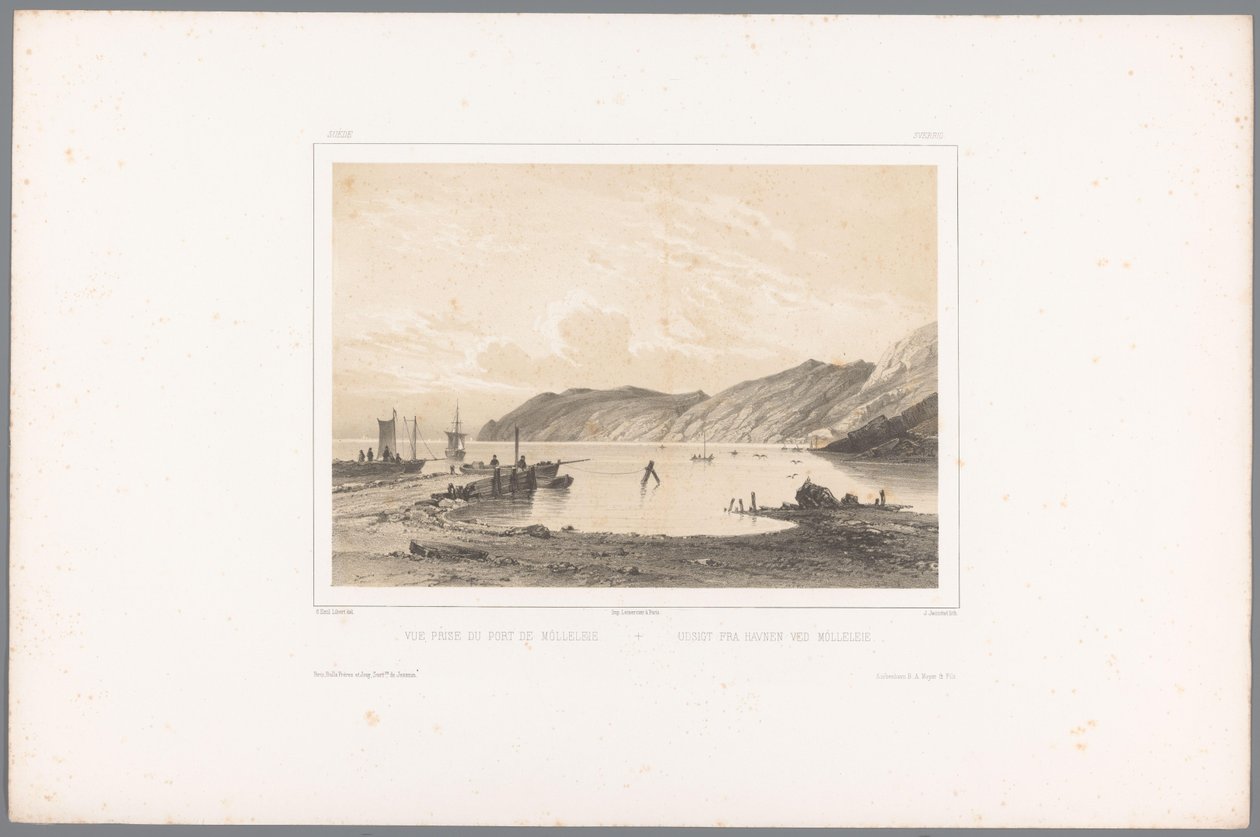 Veduta del porto di Mölle da Louis Julien Jacottet